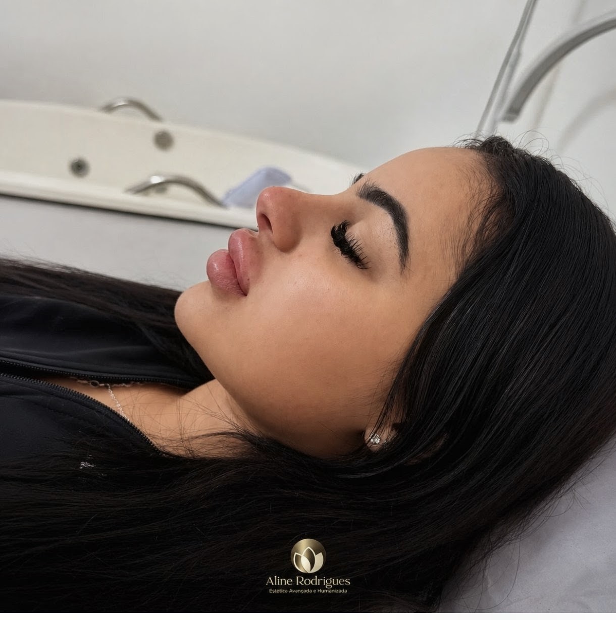Resultado pós rinomodelação com queixo - Aline Rodrigues Estética Avançada e Humanizada